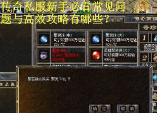 传奇私服新手必看常见问题与高效攻略有哪些?