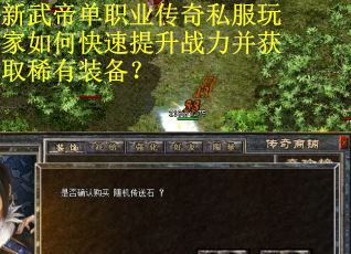 新武帝单职业传奇私服玩家如何快速提升战力并获取稀有装备？