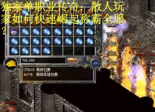 独家单职业传奇：散人玩家如何快速崛起称霸全服？
