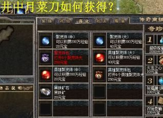 井中月菜刀如何获得？